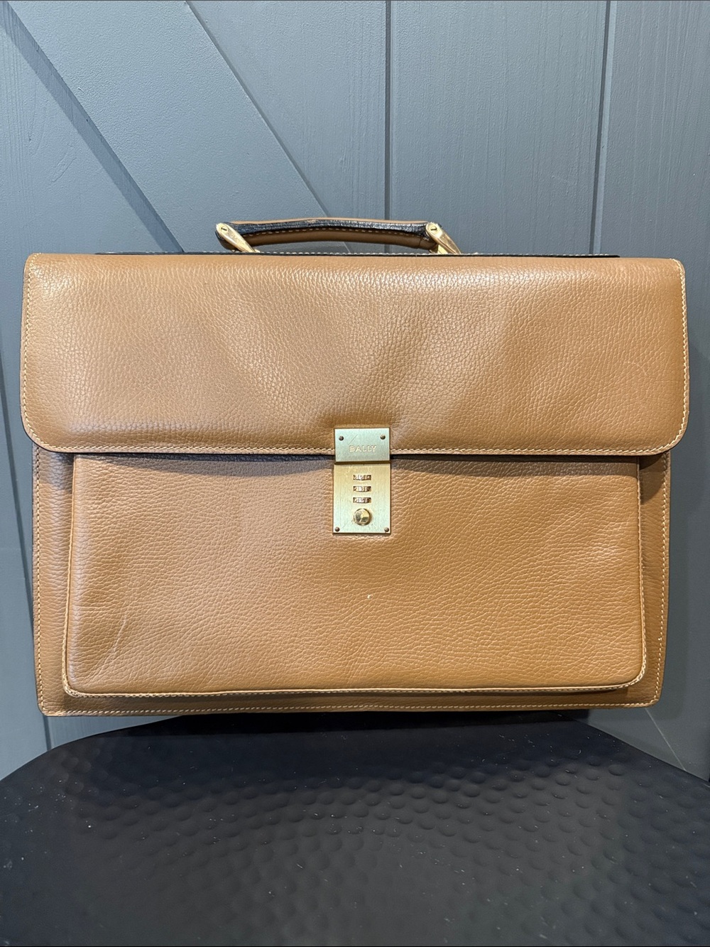 Leather Bally Attache Briefcase